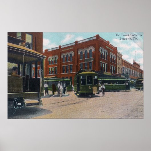 Uitzicht van de Busiest CornerBeaumont, TX Poster (Voorkant)