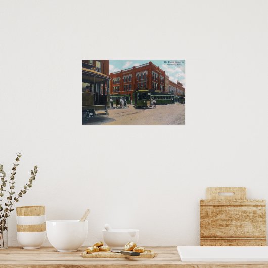 Uitzicht van de Busiest CornerBeaumont, TX Poster (Keuken)