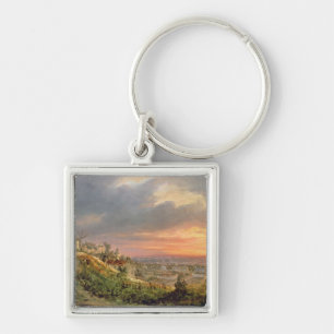Uitzicht van de Butte Montmartre, c.1830 Sleutelhanger