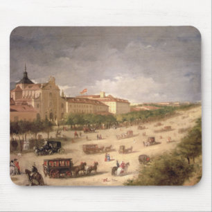 Uitzicht van de Calle de Alcala, Madrid (olie op h Muismat