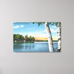 Uitzicht van de Camping Grounds of Fish Creek Canvas Afdruk