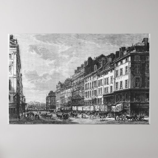 Uitzicht van de Canebiere te Marseille Poster (Voorkant)