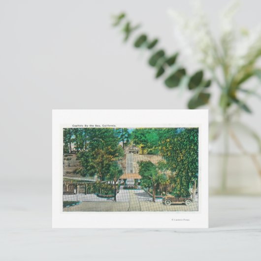 Uitzicht van de Capitola Steps Capitola, CA Briefkaart (Staand voorkant)