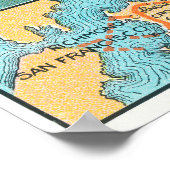 Uitzicht van de Carquinez-brug en -kaart Poster (Hoek)