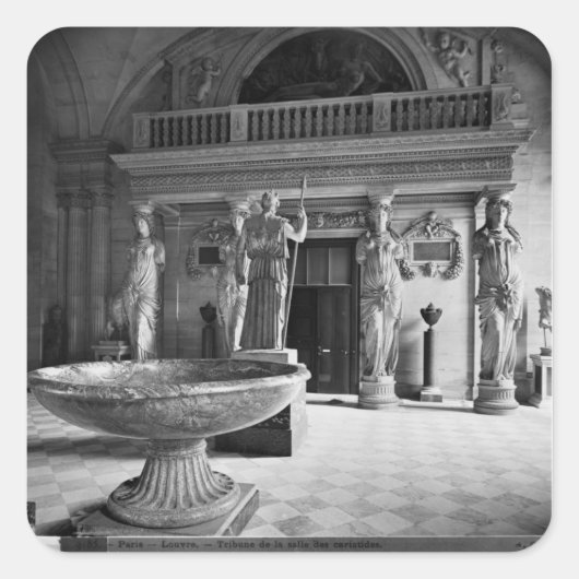 Uitzicht van de Caryatids Tribune Vierkante Sticker (Voorkant)