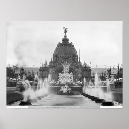 Uitzicht van de Centrale Dom en de fontein Poster (Voorkant)