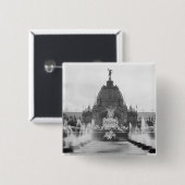 Uitzicht van de Centrale Dom en de fontein Vierkante Button 5,1 Cm (Voorkant /achterkant)
