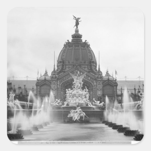 Uitzicht van de Centrale Dom en de fontein Vierkante Sticker (Voorkant)