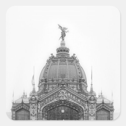 Uitzicht van de Centrale Dome Vierkante Sticker (Voorkant)