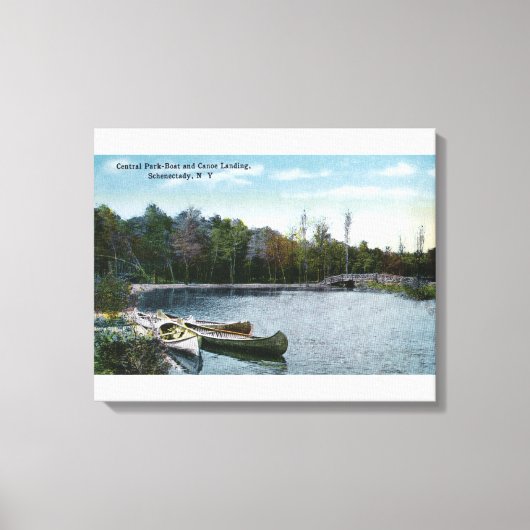 Uitzicht van de centrale parkhaven van Boat en Can Canvas Afdruk (Voorkant)