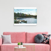 Uitzicht van de centrale parkhaven van Boat en Can Canvas Afdruk (Insitu (Woonkamer))