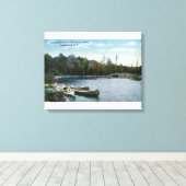 Uitzicht van de centrale parkhaven van Boat en Can Canvas Afdruk (Insitu (Houten vloer))
