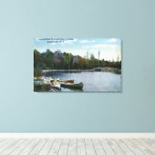 Uitzicht van de centrale parkhaven van Boat en Can Canvas Afdruk (Insitu (Houten vloer))