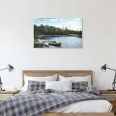 Uitzicht van de centrale parkhaven van Boat en Can Canvas Afdruk (Insitu (Slaapkamer))