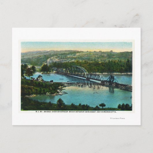 Uitzicht van de centrale spoorweg Maine Briefkaart (Voorkant)