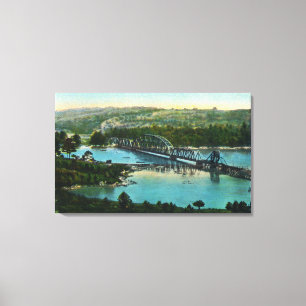 Uitzicht van de centrale spoorweg Maine Canvas Afdruk