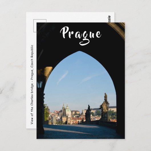 Uitzicht van de Charles-brug in Praag Briefkaart (Voorkant / Achterkant)