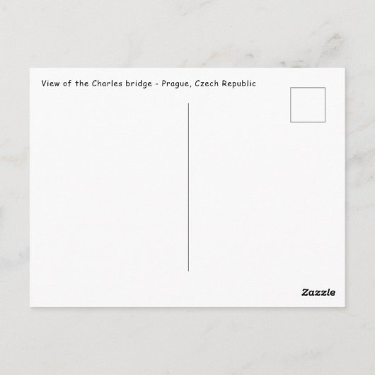 Uitzicht van de Charles-brug in Praag Briefkaart (Achterkant)