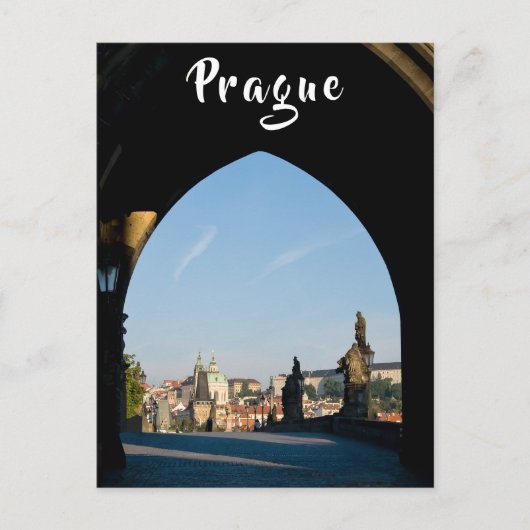 Uitzicht van de Charles-brug in Praag Briefkaart (Voorkant)