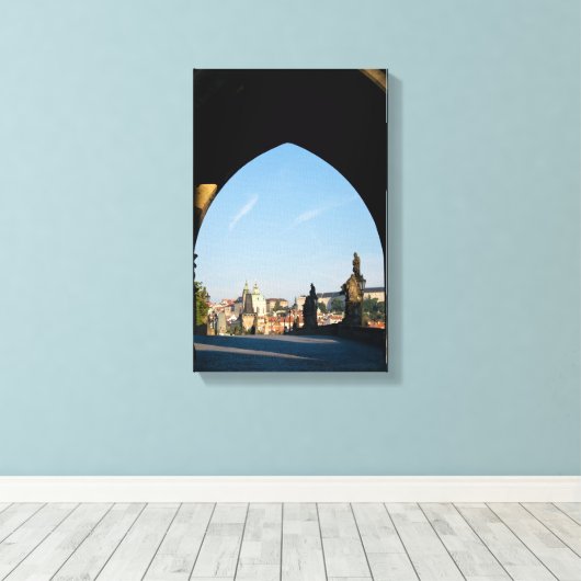 Uitzicht van de Charles-brug in Praag Canvas Afdruk (Insitu (Houten vloer))