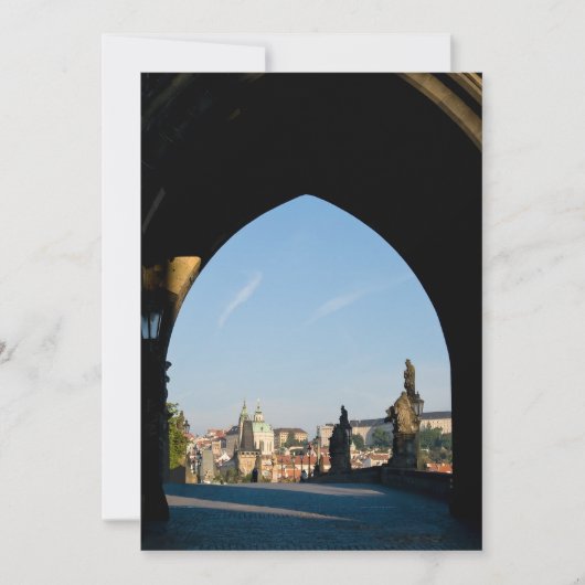 Uitzicht van de Charles-brug in Praag Kaart (Voorkant)