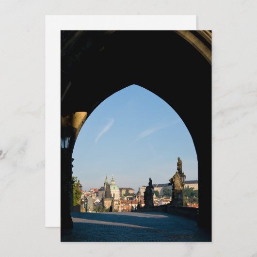 Uitzicht van de Charles-brug in Praag Kaart (Voorkant / Achterkant)