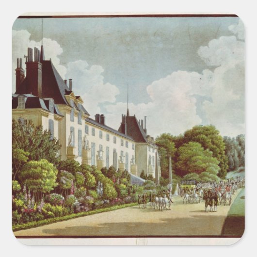 Uitzicht van de Chateau de la Malmaison Vierkante Sticker (Voorkant)