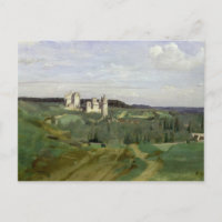 Uitzicht van de Chateau de Pierrefonds, c.1840-45