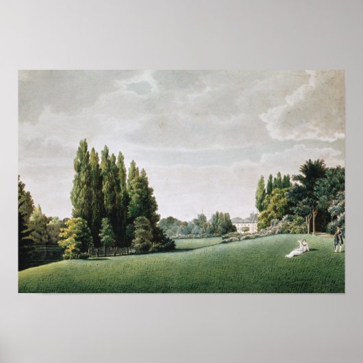 Uitzicht van de Chateau nabij de Stone Bridge Poster (Voorkant)