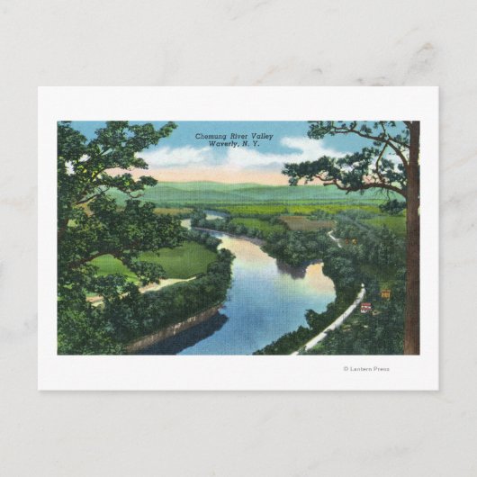 Uitzicht van de Chemung River Valley Briefkaart (Voorkant)