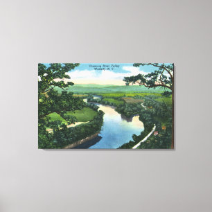 Uitzicht van de Chemung River Valley Canvas Afdruk