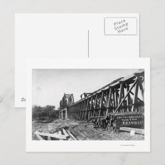 Uitzicht van de Chico-Oroville Bridge Briefkaart (Voorkant / Achterkant)