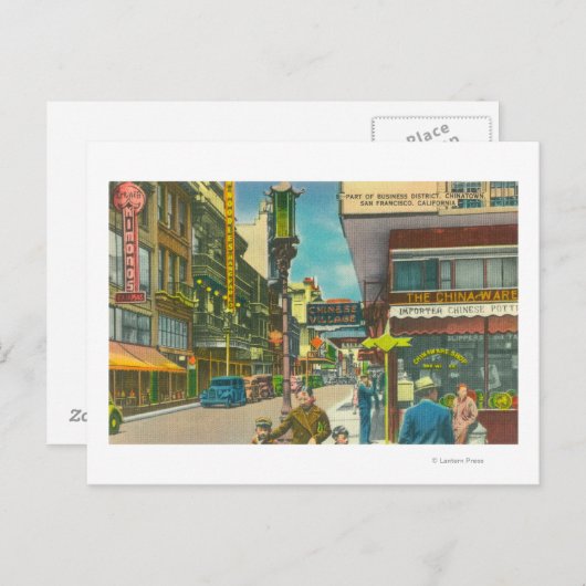 Uitzicht van de Chinese afdeling Ondernemingen Briefkaart (Voorkant / Achterkant)