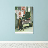 Uitzicht van de Chinese Fortune Teller op bureau Canvas Afdruk (Insitu (Houten vloer))