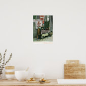 Uitzicht van de Chinese Fortune Teller op bureau Poster (Keuken)