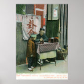Uitzicht van de Chinese Fortune Teller op bureau Poster (Voorkant)