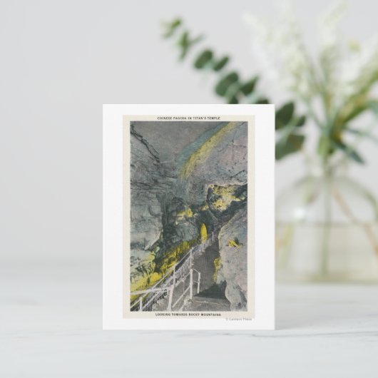 Uitzicht van de Chinese pagode in de tempel van Ti Briefkaart (Staand voorkant)