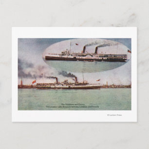Uitzicht van de Chippewa en Corona Steamers Briefkaart