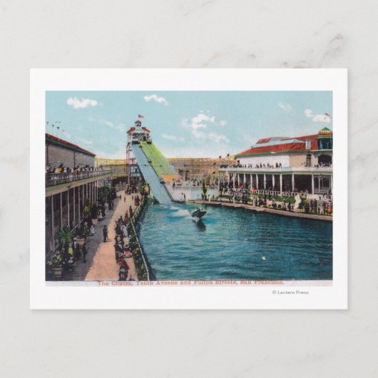 Uitzicht van de Chutes op de 10e Ave en Fulton St. Briefkaart (Voorkant)