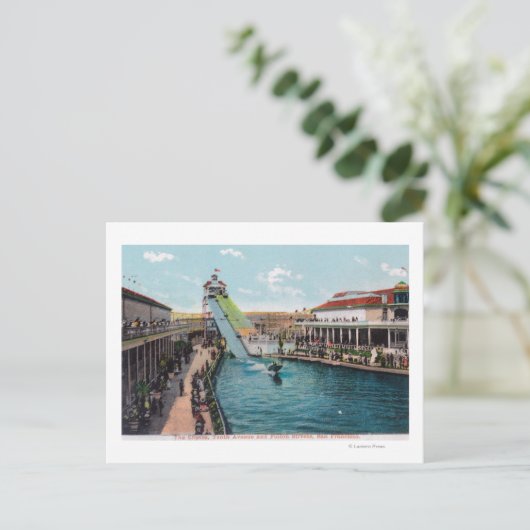 Uitzicht van de Chutes op de 10e Ave en Fulton St. Briefkaart (Staand voorkant)