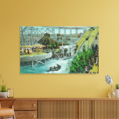 Uitzicht van de cirkelschommelingen en de Chutes Canvas Afdruk (Insitu (Woonkamer))