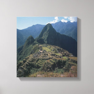 Uitzicht van de citadel bij Machu Picchu Canvas Afdruk