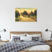 Uitzicht van de City Plaza Hayward, CA Canvas Afdruk (Insitu (Slaapkamer))