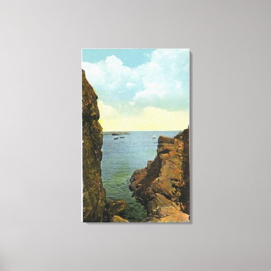 Uitzicht van de Cleft bij Perkins Cove Canvas Afdruk (Voorkant)