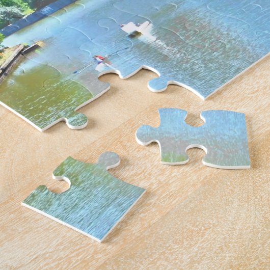 Uitzicht van de Cleveland Ohio (verfeffect) Puzzle Legpuzzel (Zijkant)