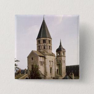 Uitzicht van de Clocher de l'Eau Benite Vierkante Button 5,1 Cm