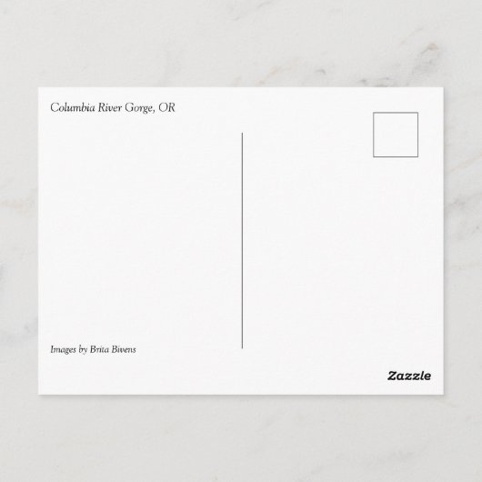 Uitzicht van de Columbia River, Columbia River Gor Briefkaart (Achterkant)