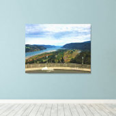 Uitzicht van de Columbia River, Columbia River Gor Canvas Afdruk (Insitu (Houten vloer))
