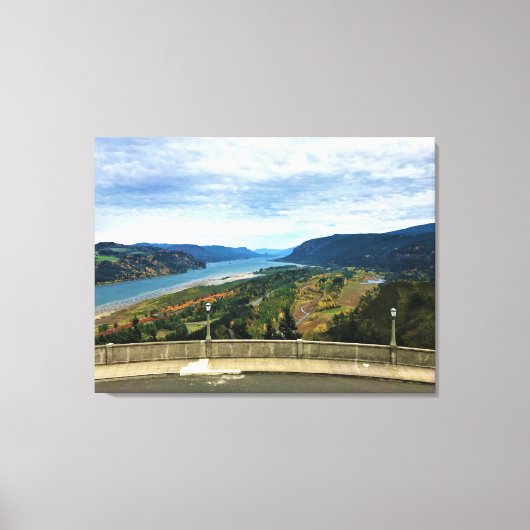 Uitzicht van de Columbia River, Columbia River Gor Canvas Afdruk (Voorkant)