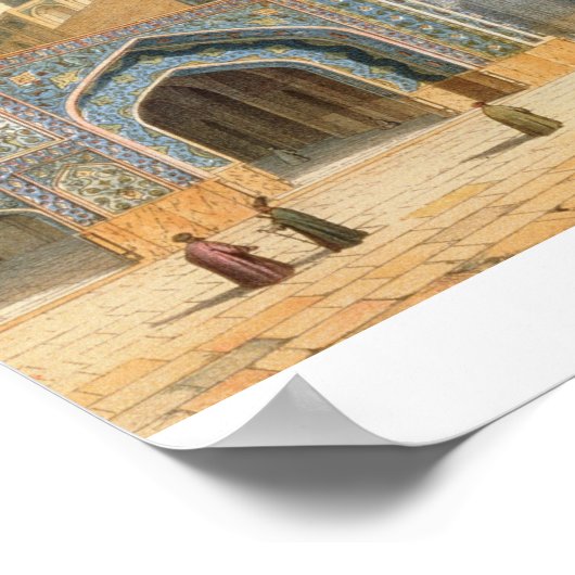 Uitzicht van de Courtyard van de Mesdjid-i-Shah, I Poster (Hoek)